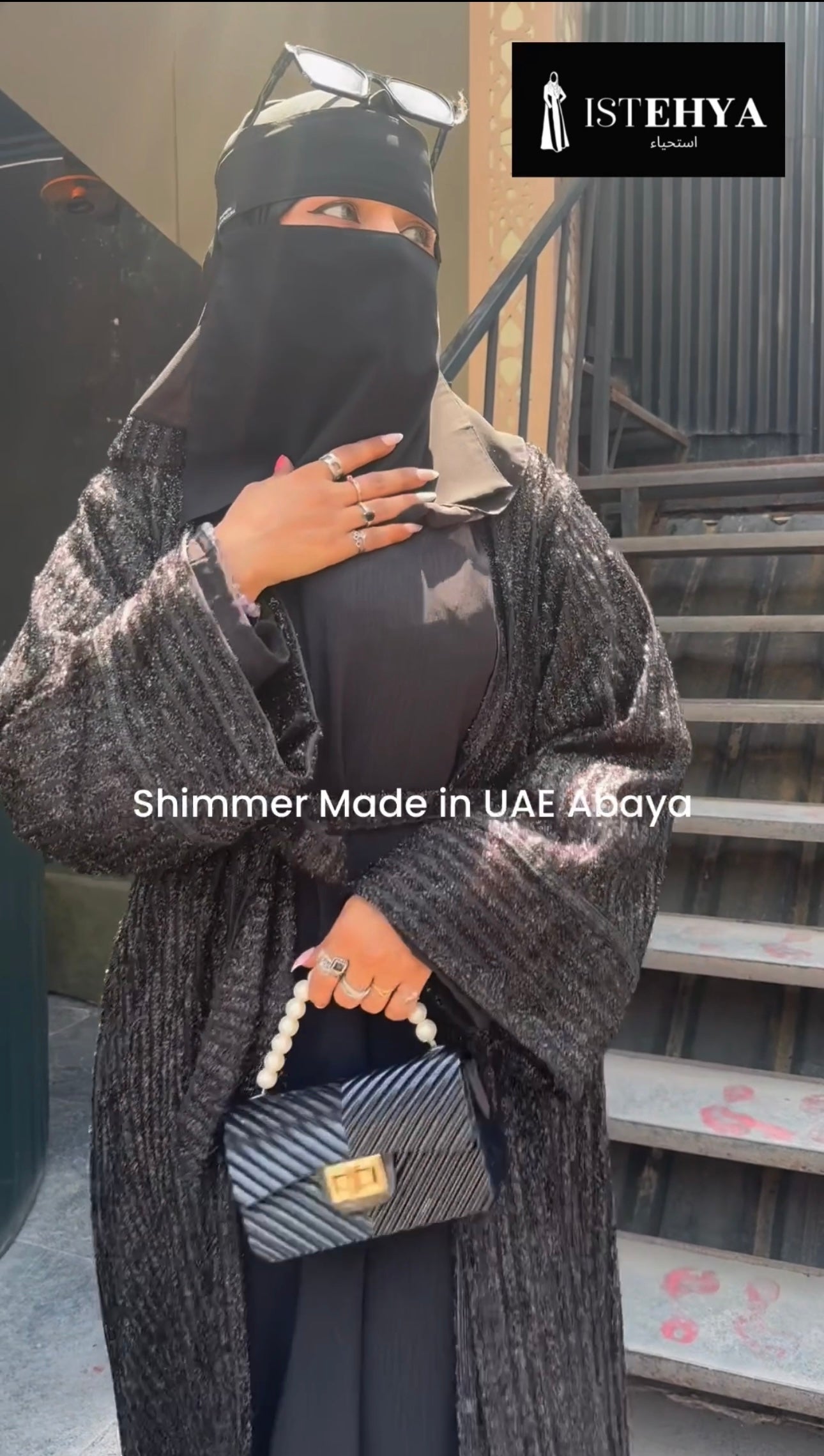 Shimmer Kimono Abaya 3 pc set Made in UAE