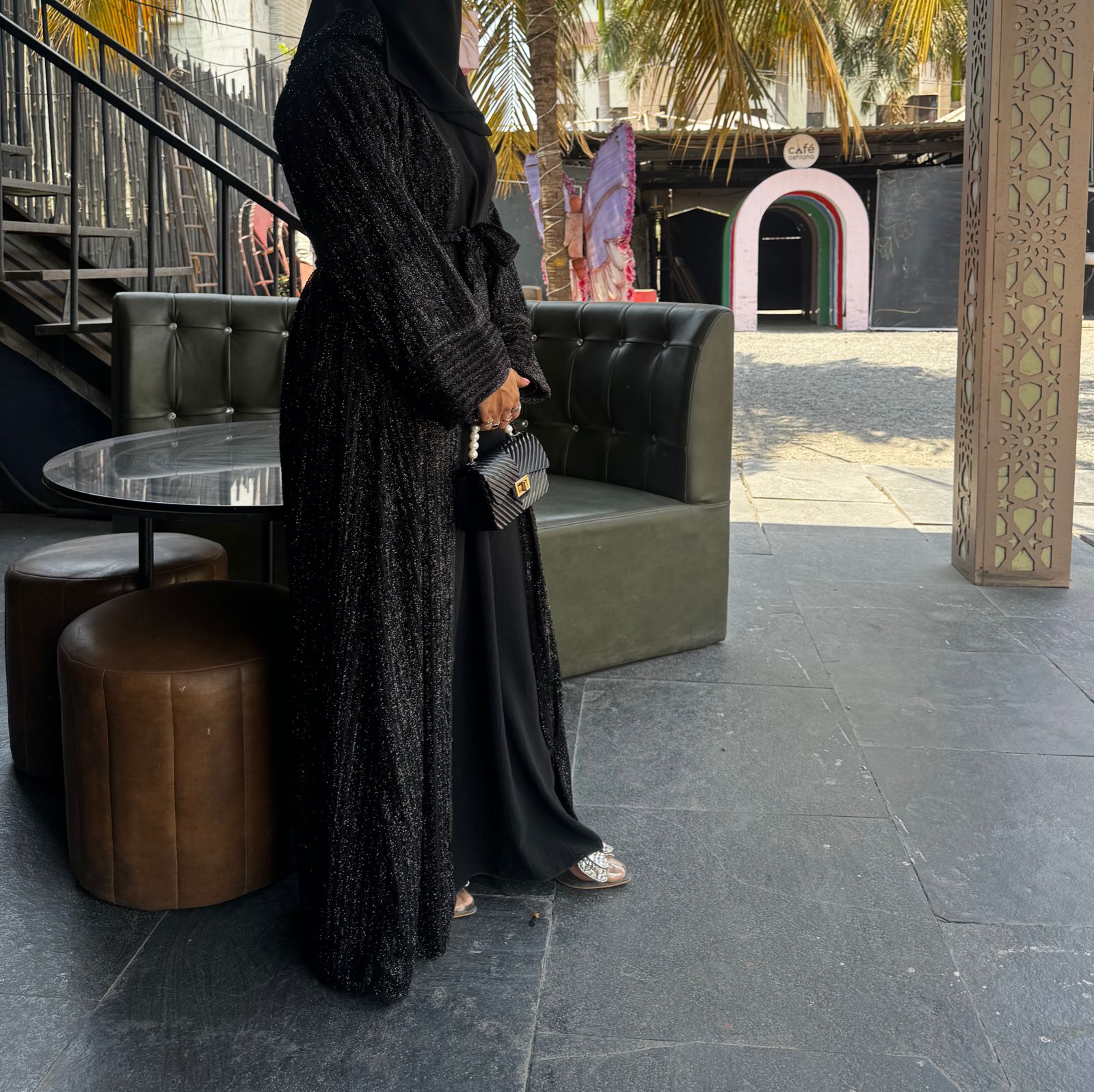 Shimmer Kimono Abaya 3 pc set Made in UAE